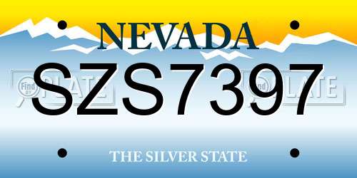 SZS7397 Nevada License Plate
