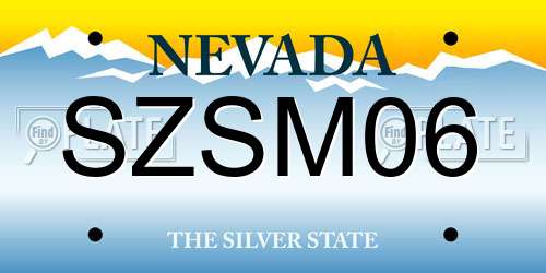 SZSM06 Nevada License Plate