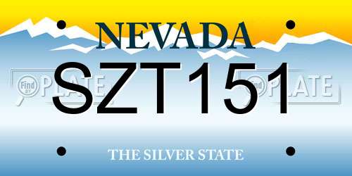 SZT151 Nevada License Plate
