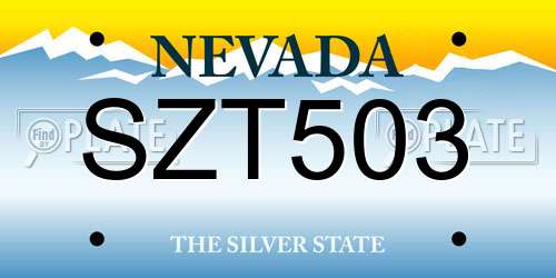 SZT503 Nevada License Plate