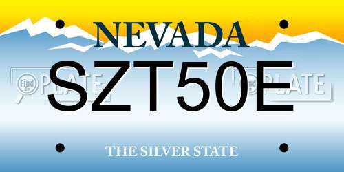 SZT50E Nevada License Plate