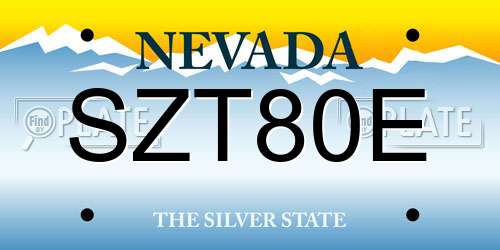 SZT80E Nevada License Plate