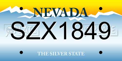 SZX1849 Nevada License Plate