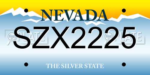 SZX2225 Nevada License Plate