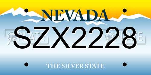 SZX2228 Nevada License Plate