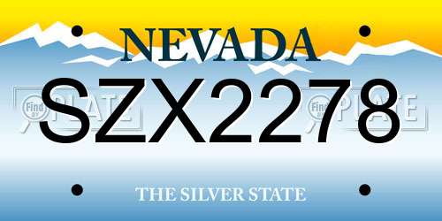 SZX2278 Nevada License Plate