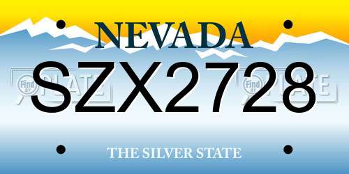 SZX2728 Nevada License Plate