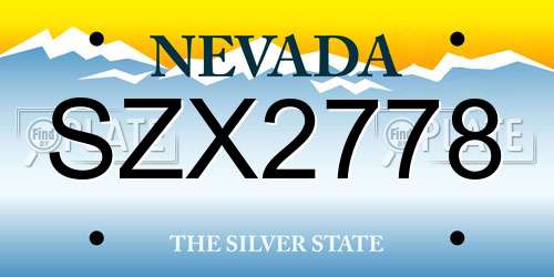 SZX2778 Nevada License Plate