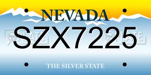 SZX7225 Nevada License Plate
