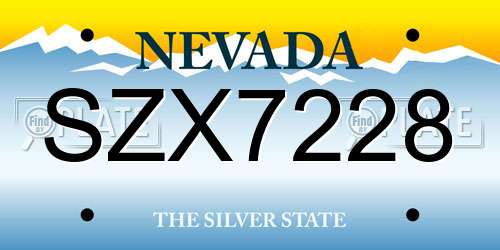 SZX7228 Nevada License Plate