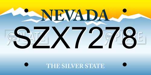 SZX7278 Nevada License Plate