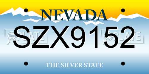 SZX9152 Nevada License Plate