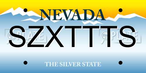 SZXTTTS Nevada License Plate