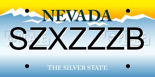 SZXZZZB Nevada License Plate