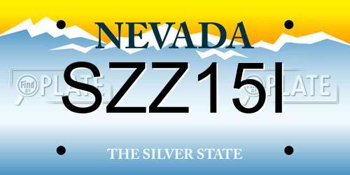 SZZ15I Nevada License Plate