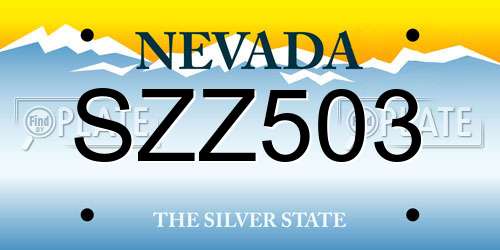 SZZ503 Nevada License Plate
