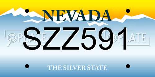 SZZ591 Nevada License Plate