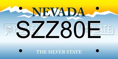 SZZ80E Nevada License Plate