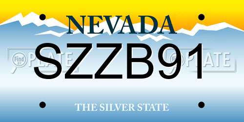 SZZB91 Nevada License Plate