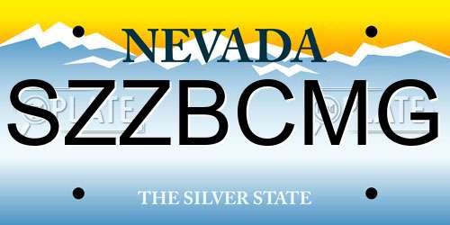 SZZBCMG Nevada License Plate