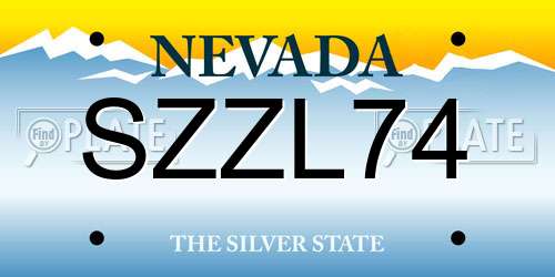 SZZL74 Nevada License Plate