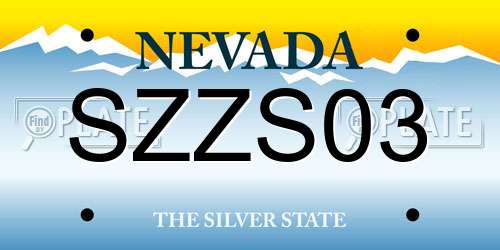 SZZS03 Nevada License Plate