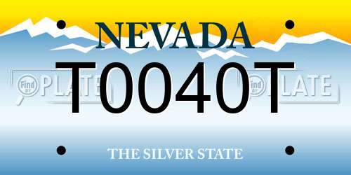 T0040T Nevada License Plate