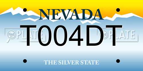 T004DT Nevada License Plate