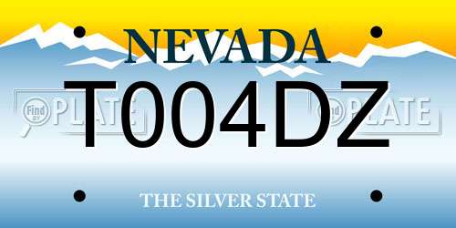T004DZ Nevada License Plate