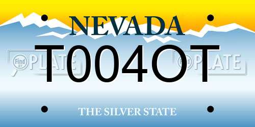 T004OT Nevada License Plate