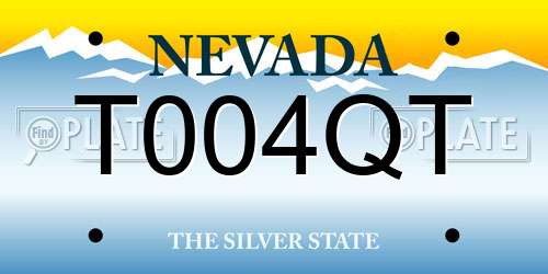 T004QT Nevada License Plate
