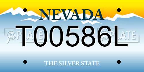 T00586L Nevada License Plate