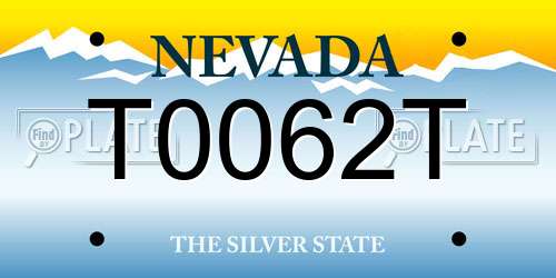 T0062T Nevada License Plate