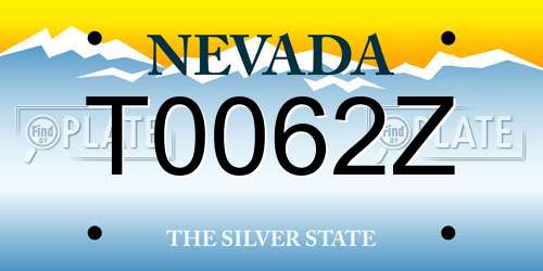 T0062Z Nevada License Plate