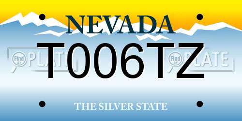 T006TZ Nevada License Plate