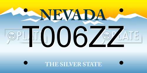 T006ZZ Nevada License Plate