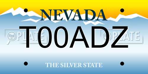 T00ADZ Nevada License Plate