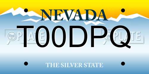 T00DPQ Nevada License Plate