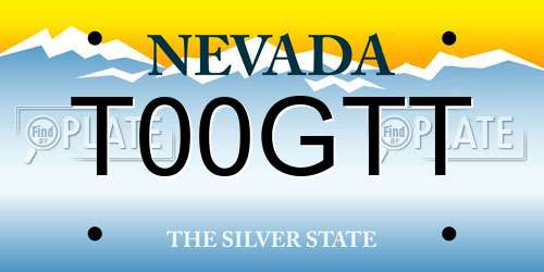 T00GTT Nevada License Plate