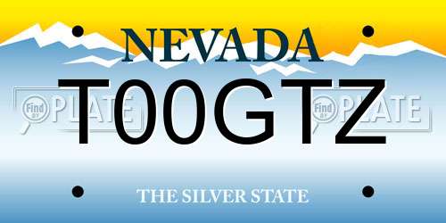 T00GTZ Nevada License Plate