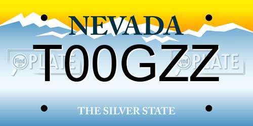 T00GZZ Nevada License Plate