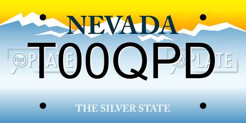 T00QPD Nevada License Plate