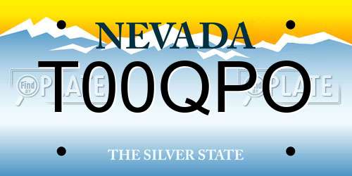 T00QPO Nevada License Plate