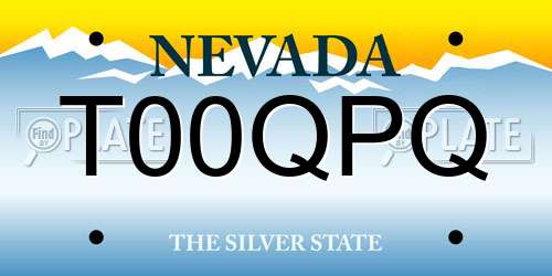 T00QPQ Nevada License Plate