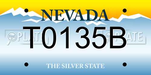 T0135B Nevada License Plate