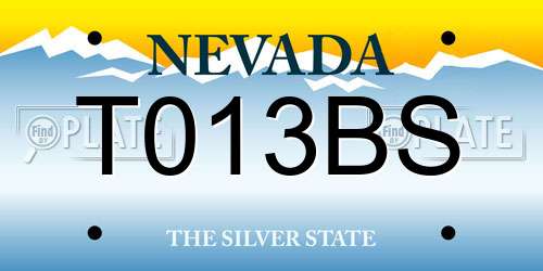 T013BS Nevada License Plate