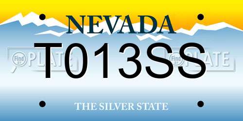 T013SS Nevada License Plate