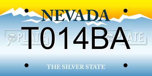 T014BA Nevada License Plate