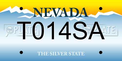 T014SA Nevada License Plate