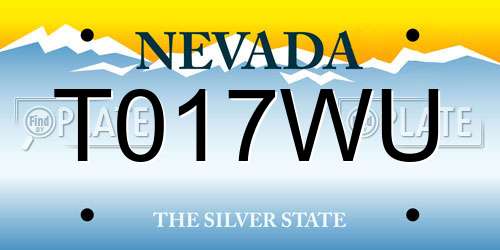 T017WU Nevada License Plate